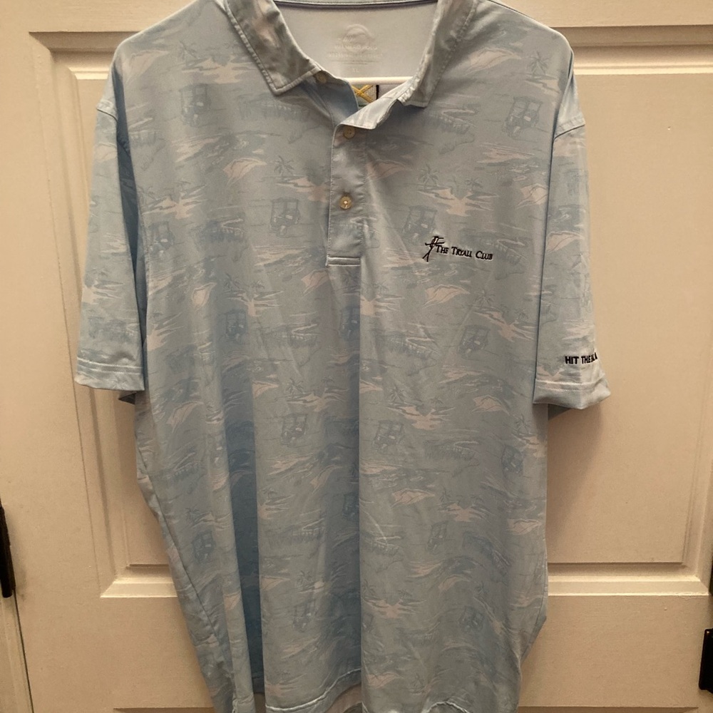 Vineyard Vines Light Blue “The Tryall Club” Polo Shirt with embroidered accents